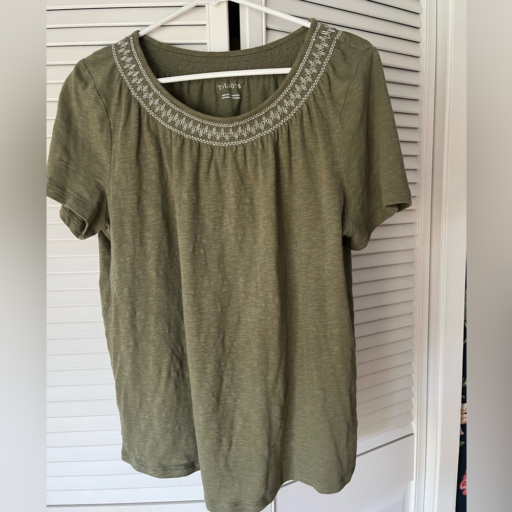 A Talbots Army Green Top